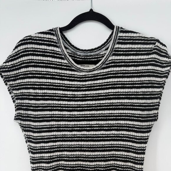 Everlane Black and White Sheath Organic Cotton Midi Dress - Picture 3 of 8